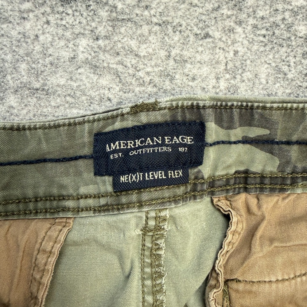 American Eagle Cargo Shorts Mens 36 Green Camo Next Level Flex Military Skater - Picture 4 of 13